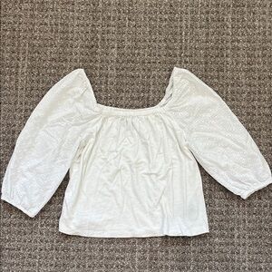 Sanctuary White Eyelet Blouse with Puff Sleeves